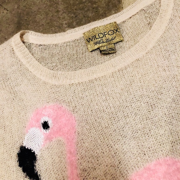 Wildfox White Label Pink Flamingo Roadie Sweater - Picture 6 of 8